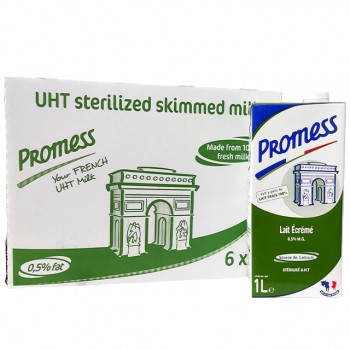 Thùng Sữa tươi Promess Pháp không béo 6 hộp 1 lít
