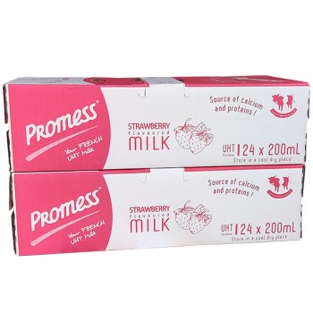 Combo 2 thùng Sữa tươi Promess Pháp vị dâu hộp 200ml