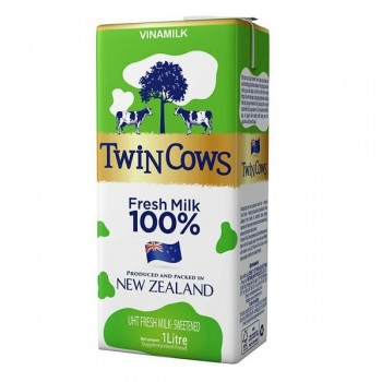 Sữa tươi Vinamilk Twin Cows có đường hộp 1 lít.