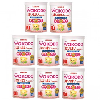 Thùng sữa Nhật Bản Wakodo Hai Hai số 1 lon 810g cho trẻ 0-12 tháng tuổi