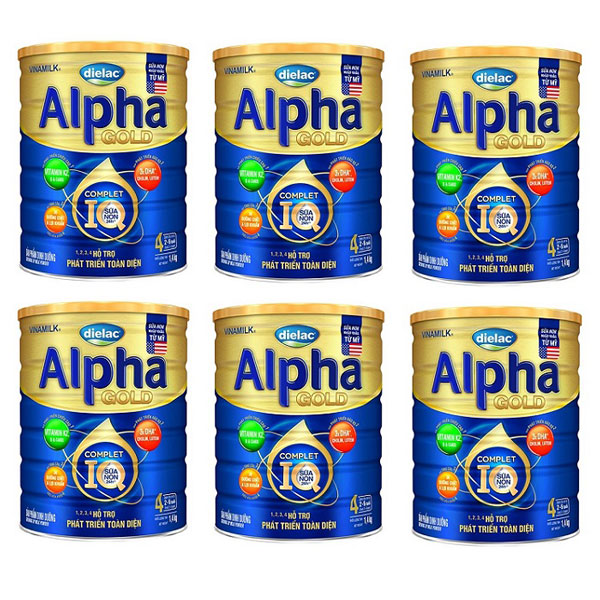 Thùng sữa Dielac Alpha Gold số 4 lon 1.4kg cho trẻ 2-6 tuổi