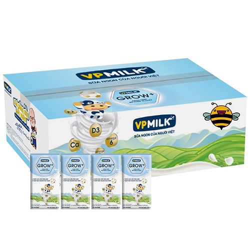 Sữa Dinh Dưỡng VPMilk Grow+ Có Đường, Hộp 110ml