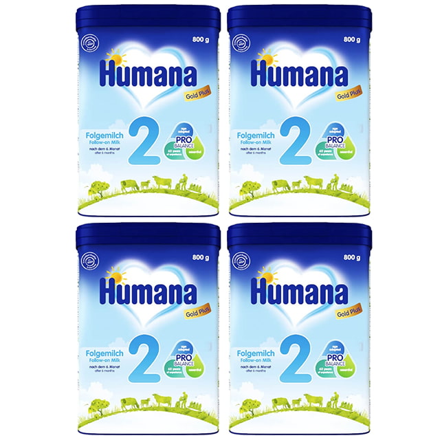 Thùng Sữa Humana Gold Plus số 2 hộp 800g trẻ từ 6-24 tháng