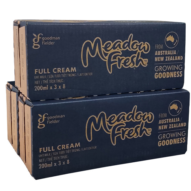 Combo 4 thùng Sữa tươi nguyên kem Meadow Fresh hộp 200ml