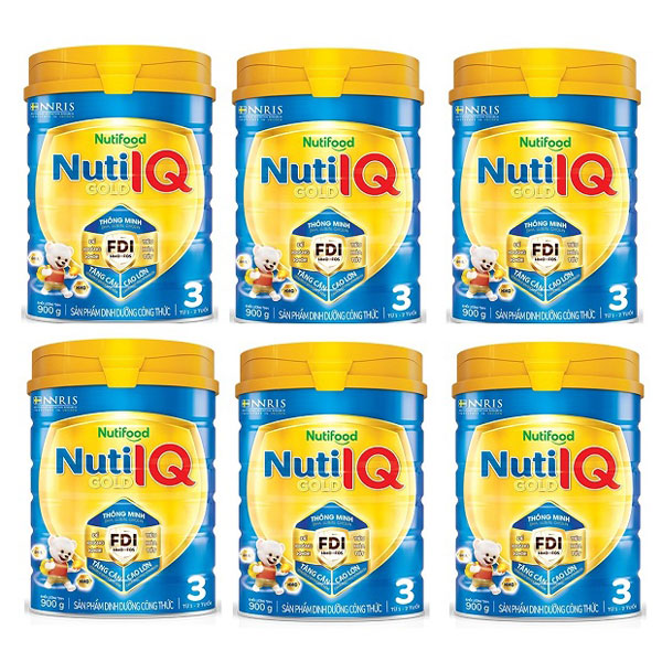 Thùng Sữa Nuti IQ Gold số 3 lon 900g cho trẻ 1-2 tuổi