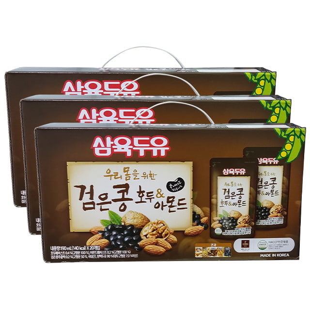 Combo 3 thùng sữa Óc Chó Hạnh Nhân Hàn Quốc SahmYook dạng bịch