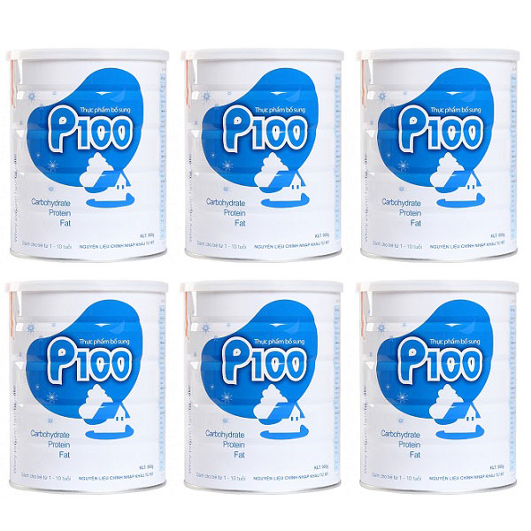 Combo 6 lon sữa P100 900g cho suy sinh dưỡng, ốm yếu 1-10 tuổi