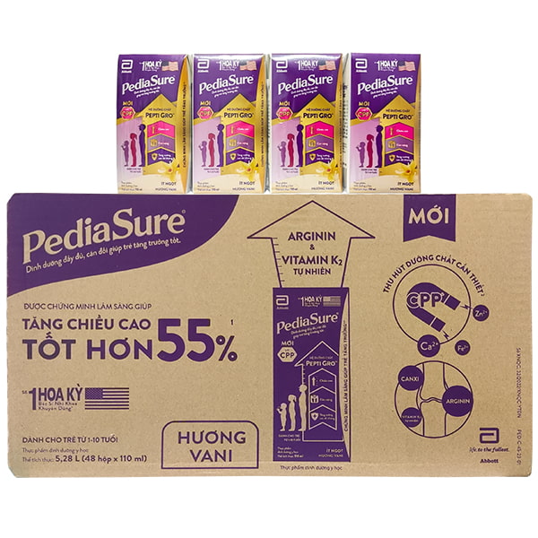 Thùng sữa Pediasure hộp pha sẵn 110ml cho trẻ 1-10 tuổi