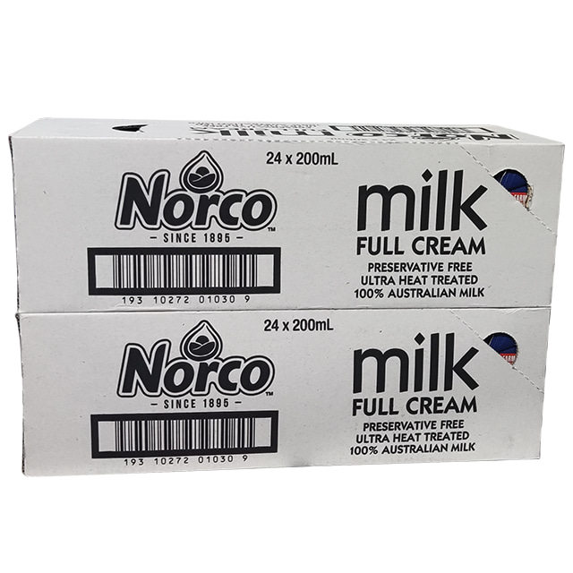 Combo 2 thùng sữa tươi nguyên kem Norco Úc hộp 200ml