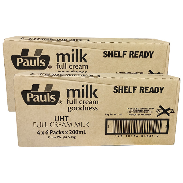 Combo 2 thùng sữa tươi nguyên kem Pauls Úc hộp 200ml
