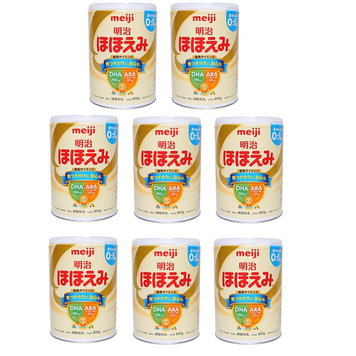 Thùng sữa Meiji nội địa Nhật Bản 800g cho trẻ 0-1 tuổi