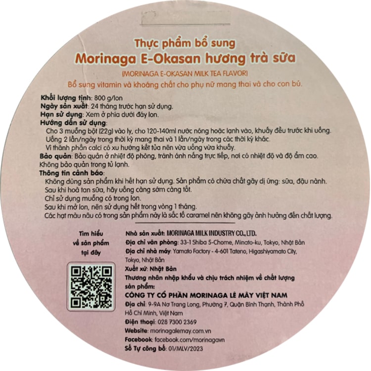 Sữa Morinaga Milk Tea lon 800g cho mẹ bầu