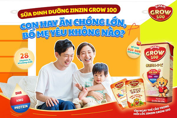 Sữa dinh dưỡng Zinzin grow 100