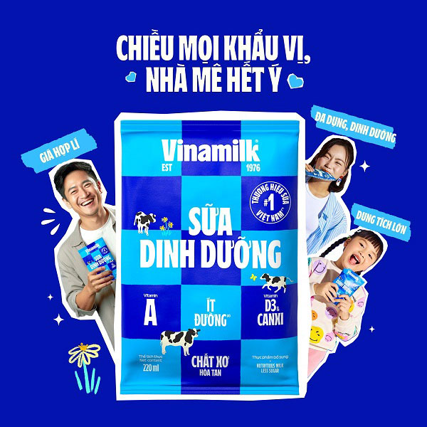 Sữa tiệt trùng Vinamilk Bịch 220ml
