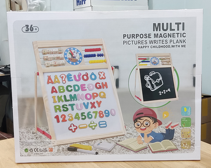 Bảng chữ cái nam châm đa năng 2 mặt bằng gỗ cho trẻ từ 3 tuổi