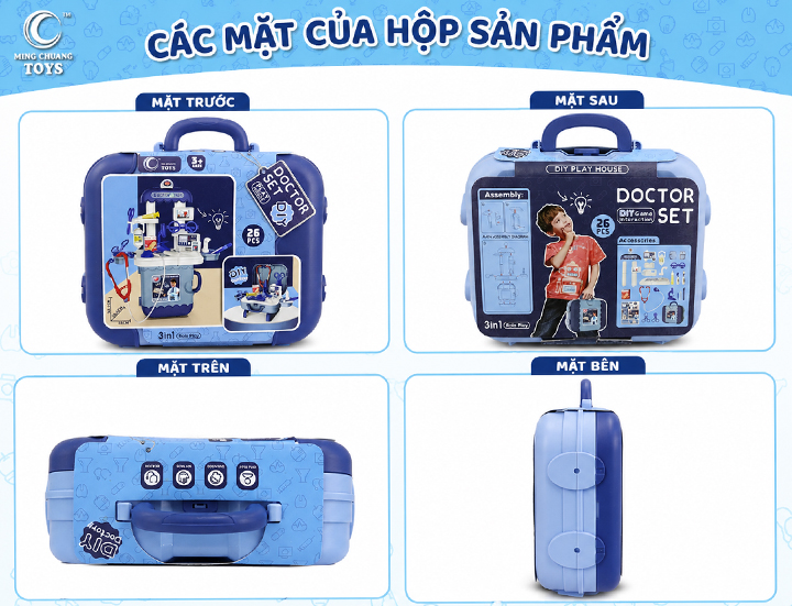 Bộ đồ chơi bác sĩ Doctor Set 26 chi tiết 3 in 1 cho bé từ 3 tuổi