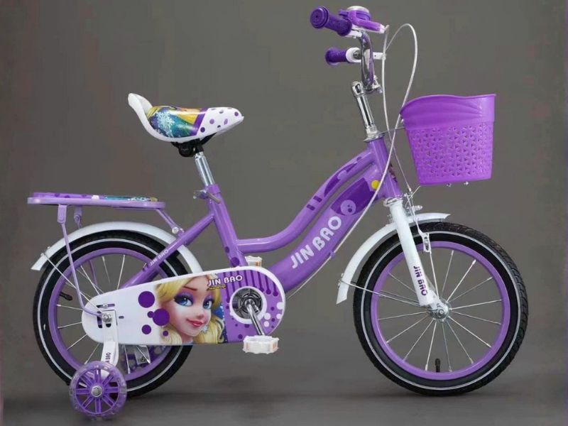 Xe đạp trẻ em Jinbao 12 Inch màu tím cho bé gái trên 3 tuổi