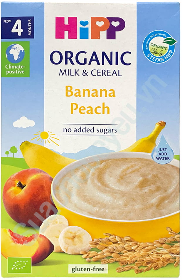 bột ăn dặm Hipp đào, mơ tây Peach Apricot bé từ 4 tháng