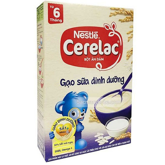 Bột Ăn Dặm Nestle Cerelac vị Gạo Sữa Dinh Dưỡng hộp 200g