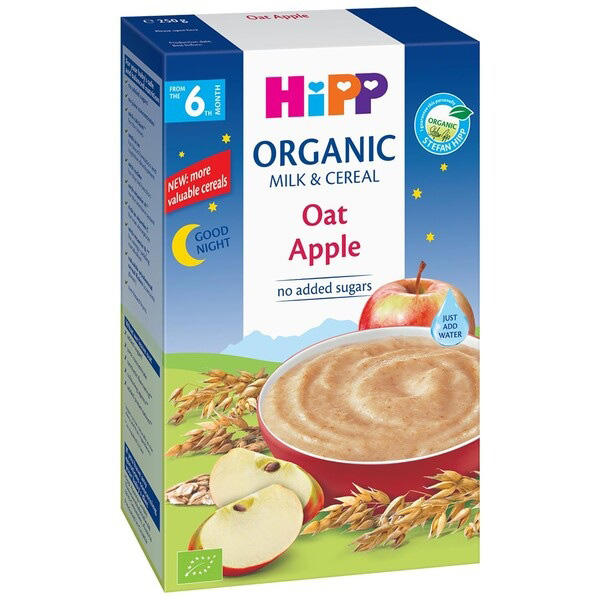 Bột ăn dặm Hipp Chúc ngủ ngon sữa yến mạch táo Oat Apple bé từ 6 tháng