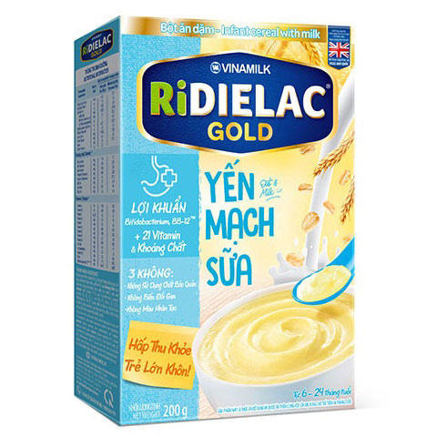 bột ăn dặm ridielac gold yến mạch sữa hộp 200ml
