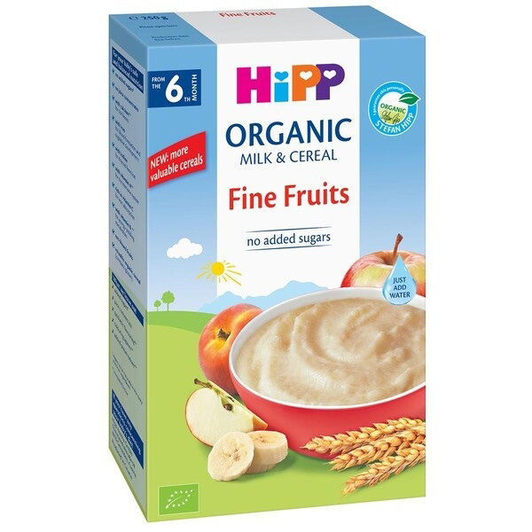 Bột ăn dặm sữa Hipp organic hoa quả tổng hợp Fine Fruits be tu 6 tháng