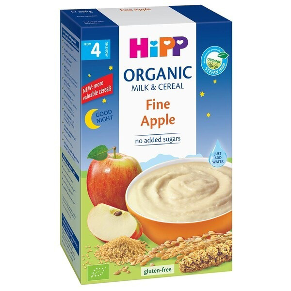 bột ăn dặm Hipp chúc ngủ ngon táo tây Fine Apple  bé từ 4 tháng