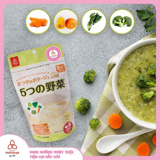 Cháo Matsuya gạo Nhật ăn dặm với 5 loại rau