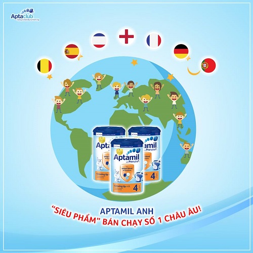 Sữa Aptamil số 1 lon 900g New Zealand cho trẻ 0-12 tháng
