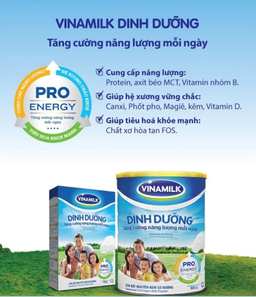 Sữa bột dinh dưỡng nguyên kem Vinamilk lon 900g