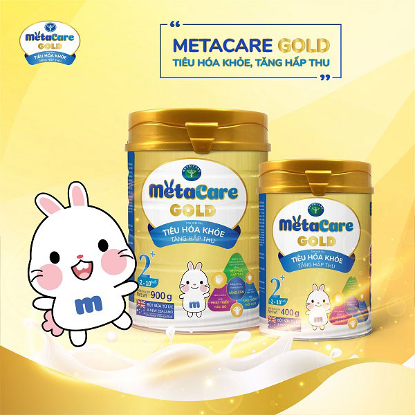 Sữa bôt Metacare Gold 2+ lon 900g cho trẻ 2-10 tuổi