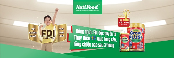 Sữa NutiFood Grow Plus+ Đỏ 1+ lon 1.5kg cho trẻ từ 1-2 tuổi