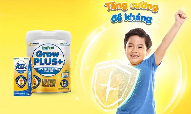 Sữa bột Nutifood Grow Plus Vàng 0+ lon 800g cho trẻ từ 0-12 tháng
