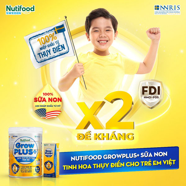 Sữa bột Nutifood Grow Plus Vàng 0+ lon 800g cho trẻ từ 0-12 tháng