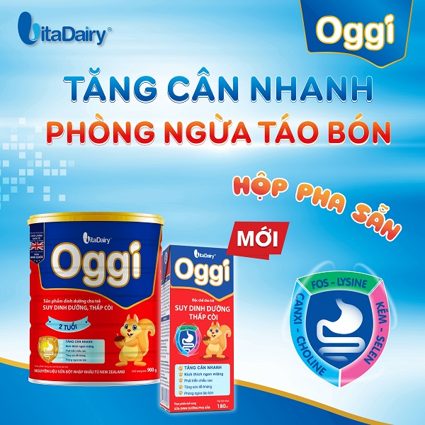 Sữa bột Oggi Gold lon 900g cho trẻ suy dinh dưỡng 1-10 tuổi