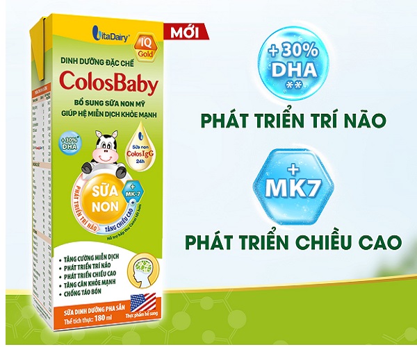 Sữa bột pha sẵn Colosbaby IQ Gold hộp 180ml cho trẻ từ 1 tuổi