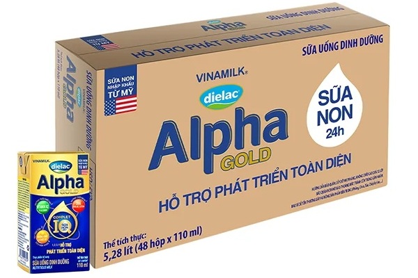Sữa bột pha sẵn Dielac Alpha Gold hộp 110ml cho trẻ 1 tuổi trở lên