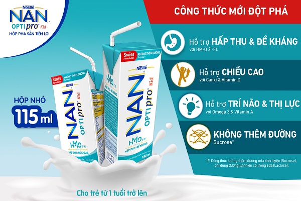 Sữa bột pha sẵn Nan Grow hộp 180ml