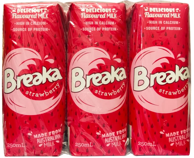 Sữa Breaka Úc vị dâu 24 hộp 250ml
