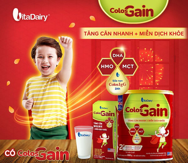 Sữa Colos Gain 1+ lon 800g tăng cân nhanh cho trẻ từ 1 tuổi