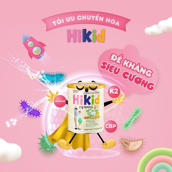 Sữa Dê Hikid Gold Goat lon 650g cho trẻ 1- 9 tuổi