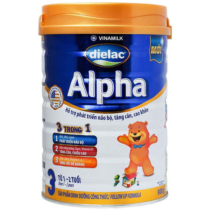 sữa Dielac Alpha số 3 900g cho trẻ 1-2 tuổi