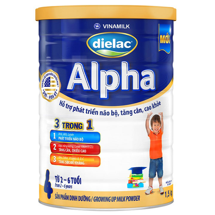 sữa Dielac Alpha số 4 1.5kg cho trẻ 2-6 tuổi