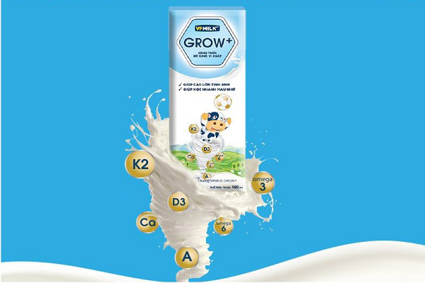 Sữa Dinh Dưỡng VPMilk Grow+ Ít Đường hộp 110ml