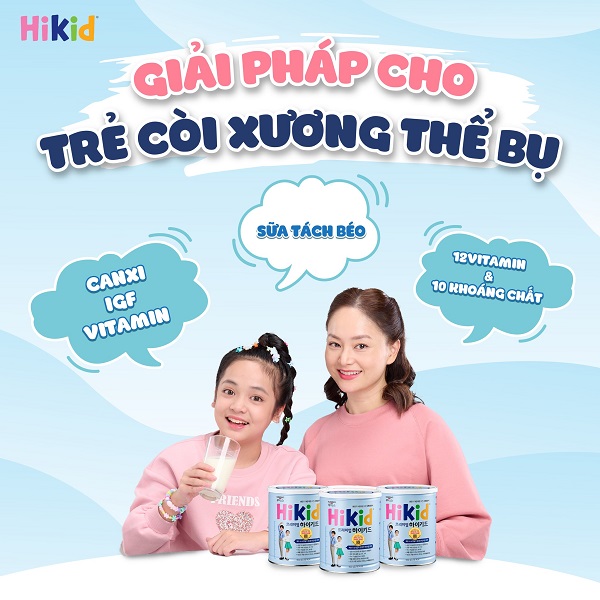 Sữa Hikid Premium tách béo lon 600g tăng chiều cao 1-9 tuổi