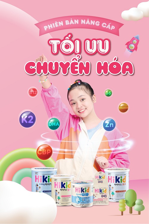 Sữa Hikid Premium tách béo lon 600g tăng chiều cao 1-9 tuổi
