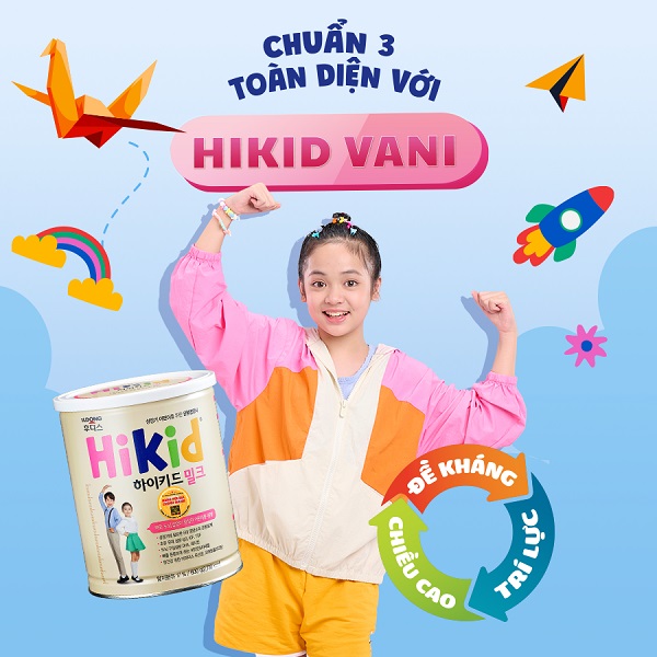 Sữa Hikid Vani lon 600g tăng chiều cao cho trẻ 1-9 tuổi