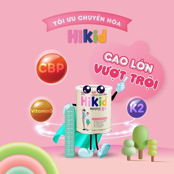 Sữa Hikid Vani lon 600g tăng chiều cao cho trẻ 1-9 tuổi