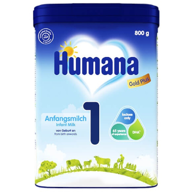 Sữa Humana Gold Plus số 1 hộp 800g cho trẻ từ 0-6 tháng