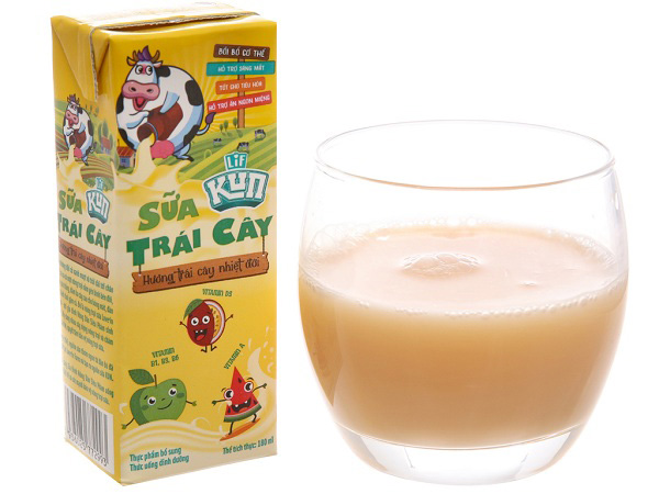 Sữa Lif Kun Hương Trái Cây Nhiệt Đới  hộp 180ml